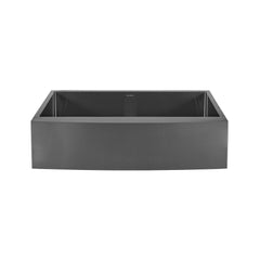 Farmhouse Kitchen Sink, Rivage, Single Basin in Black Stainless Steel