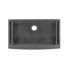 Farmhouse Kitchen Sink, Rivage, Single Basin in Black Stainless Steel