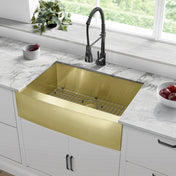 Farmhouse Kitchen Sink, Rivage, Single Basin in Gold