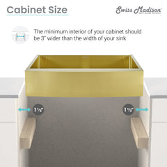 Farmhouse Kitchen Sink, Rivage, Single Basin in Gold