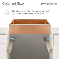 Farmhouse Kitchen Sink, Rivage, Single Basin in Rose Gold