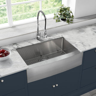 Farmhouse Kitchen Sink, Rivage, Single Basin in Stainless Steel