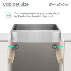 Farmhouse Kitchen Sink, Rivage, Single Basin in Stainless Steel