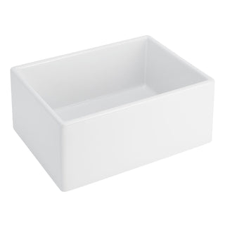 Farmhouse Kitchen Sink, Rowena, Single Basin, Fireclay, 24 Inch, Smooth White
