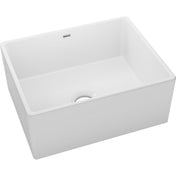 Farmhouse Kitchen Sink, Single Bowl, Fireclay, 25 x 19 In, White