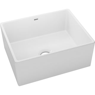 Farmhouse Kitchen Sink, Single Bowl, Fireclay, 25 x 19 In, White