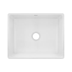 Farmhouse Kitchen Sink, Single Bowl, Fireclay, 25 x 19 In, White
