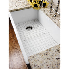 Farmhouse Kitchen Sink, Single Bowl, Fireclay, 29.75 In. L, White