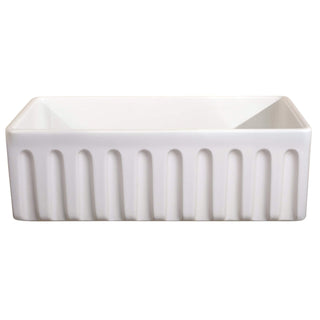 Farmhouse Kitchen Sink, Single Bowl Fireclay Apron Front in White