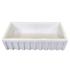Farmhouse Kitchen Sink, Single Bowl, Fireclay, 36 Inch, White