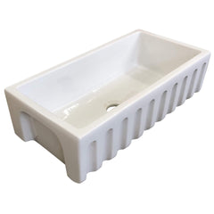 Farmhouse Kitchen Sink, Single Bowl, Fireclay, 36 Inch, White