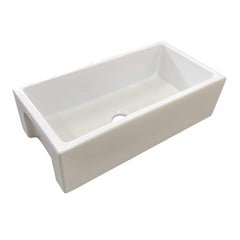 Farmhouse Kitchen Sink, Single Bowl, Fireclay, 36 Inch, White