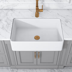 Farmhouse Kitchen Sink, Treviso, Single Bowl, Ceramic, 30 in, White