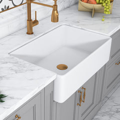 Farmhouse Kitchen Sink, Treviso, Single Bowl, Ceramic, 30 in, White