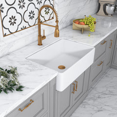 Farmhouse Kitchen Sink, Treviso, Single Bowl, Ceramic, 30 in, White