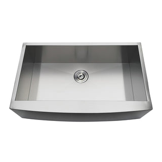 Farmhouse Kitchen Sink, Uptowne, Single Bowl in Brushed Stainless Steel
