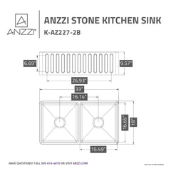 Farmhouse Sink, Roine, 33 in. Single Basin with Reversible Front