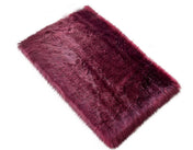 Faux Sheepskin Shag Area Rug, 9 ft 6 in x 12 ft 6 in with Black and Burgundy