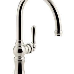Artifacts Single-Hole Kitchen Faucet with Swing Spout, Arc Spout Design in Vibrant Polished Nickel | product photo