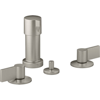 Components Widespread Bidet Faucet With Lever Handles in Vibrant Brushed Nickel