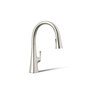 Graze Touchless Pull-Down Kitchen Sink Faucet With Three-Function Sprayhead in Vibrant Polished Nickel