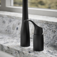Kohler Simplice Pull Down Kitchen Sink Faucet with Three-Function Sprayhead, Two-Hole Installation | detail photo