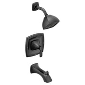 Voss Diverter Pressure-Balanced Tub and Shower Faucet in Matte Black