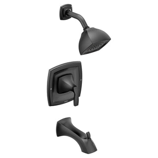 Voss Diverter Pressure-Balanced Tub and Shower Faucet in Matte Black