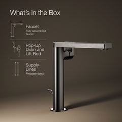 Kohler Composed Single Hole Bathroom Faucet with Drain Assembly in Vibrant Titanium | product photo