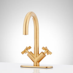 Vassor 1.2 GPM Single Hole Bathroom Faucet in Brushed Gold | product photo