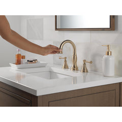 Cassidy 3-Hole Widespread Pull Out Sprayer Bathroom Faucet, 2-Handle Bathroom Sink Faucet in Champagne Bronze | product photo