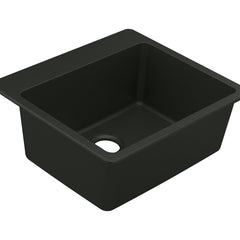 Host 25-inch Granite Dual Mount Single Bowl Sink in Black | product photo