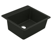 Host 25-inch Granite Dual Mount Single Bowl Sink in Black