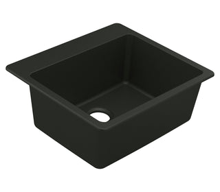 Host 25-inch Granite Dual Mount Single Bowl Sink in Black