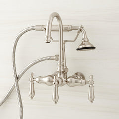 Pasaia Wall Mounted Tub Faucet with Hand Shower in Brushed Nickel | product photo