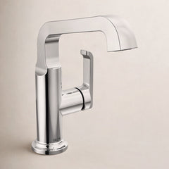 Tetra Single Hole Bathroom Faucet, Single Handle Bathroom Sink Faucet with Drain Assembly in Chrome | product photo