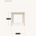 Size | table width measured from the true side view, 32 inches wide