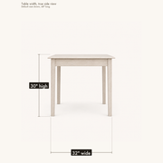 Size | table width measured from the true side view, 32 inches wide