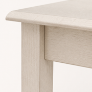 Joinery detail | close-up on the leg-to-apron joinery beneath the tabletop's chamfered edge