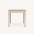 Side profile | true side view of the table's depth and one tapered leg's silhouette