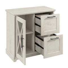 Filing Cabinet with 2 Drawers in Cream Engineered Wood