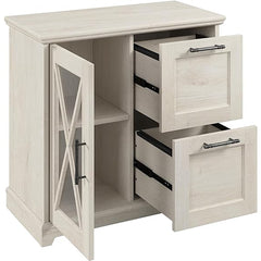Filing Cabinet with 2 Drawers in Cream Engineered Wood
