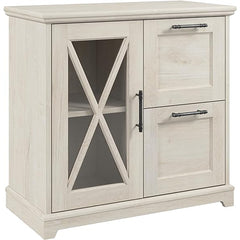 Filing Cabinet with 2 Drawers in Cream Engineered Wood