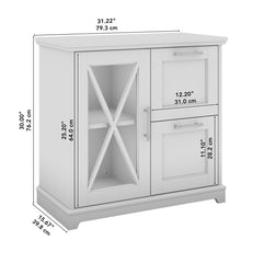 Filing Cabinet with 2 Drawers in Cream Engineered Wood