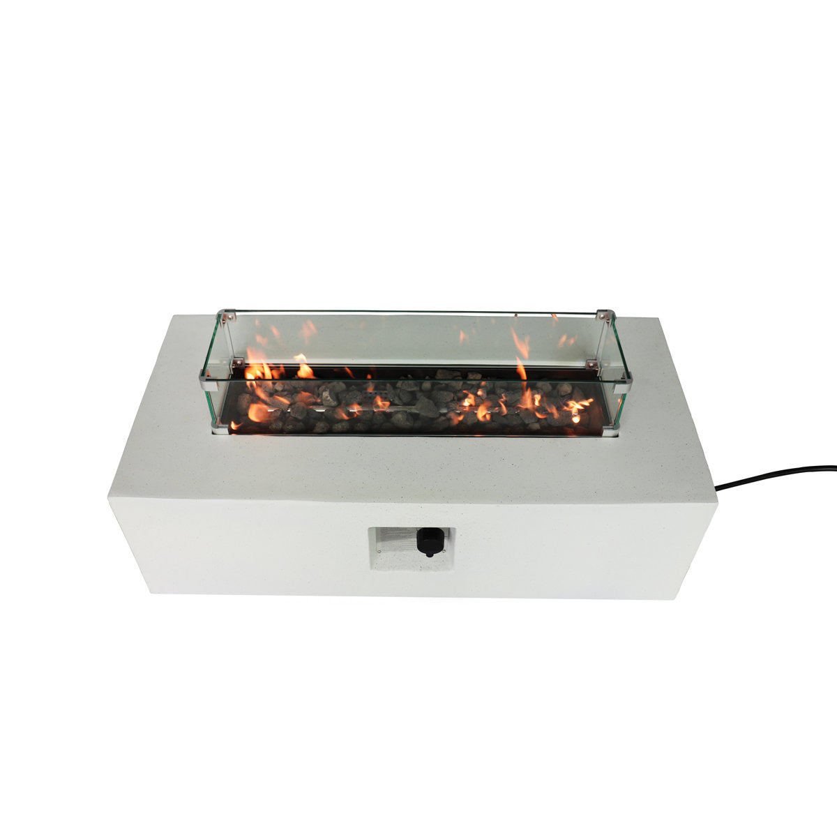 Fire Pit Table in Fiber Reinforced Concrete with Glass Flame Guard