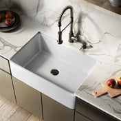 Fireclay Farmhouse Kitchen Sink, Elegance, Single Basin in Glossy White