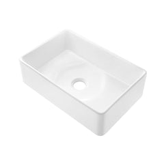 Fireclay Farmhouse Kitchen Sink, Elegance, Single Basin in Glossy White