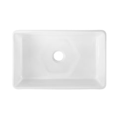 Fireclay Farmhouse Kitchen Sink, Elegance, Single Basin in Glossy White