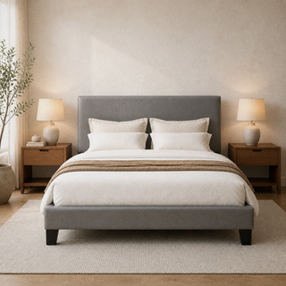 Grevane Firth Leather Low Profile Platform Bed