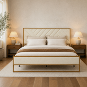 Grevane Fiskavaig Velvet Tufted Platform Bed